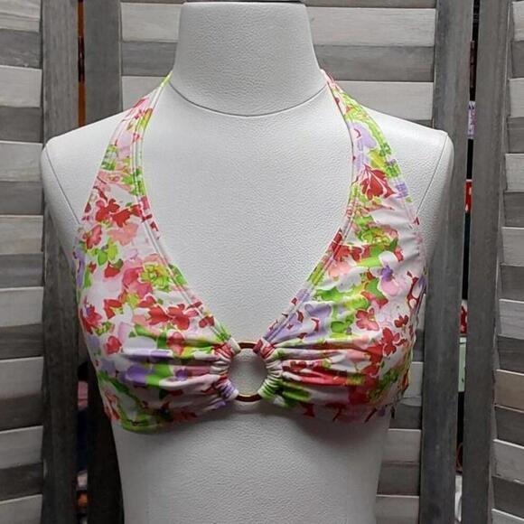 Halter Center Front Ring Bralette Bikini Top | Shade & Shore | Medium (8/10) - Picture 1 of 9